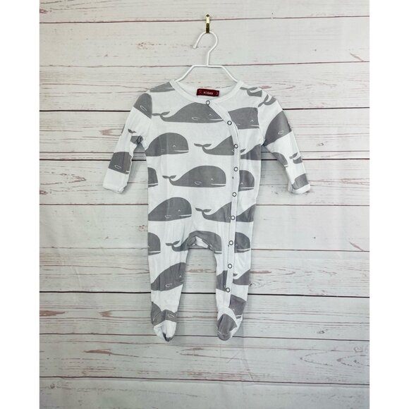 Milkbarn Whale Pajamas Size 0-3 Months - Picture 1 of 4